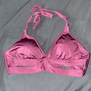 Maroon tie up bikini top